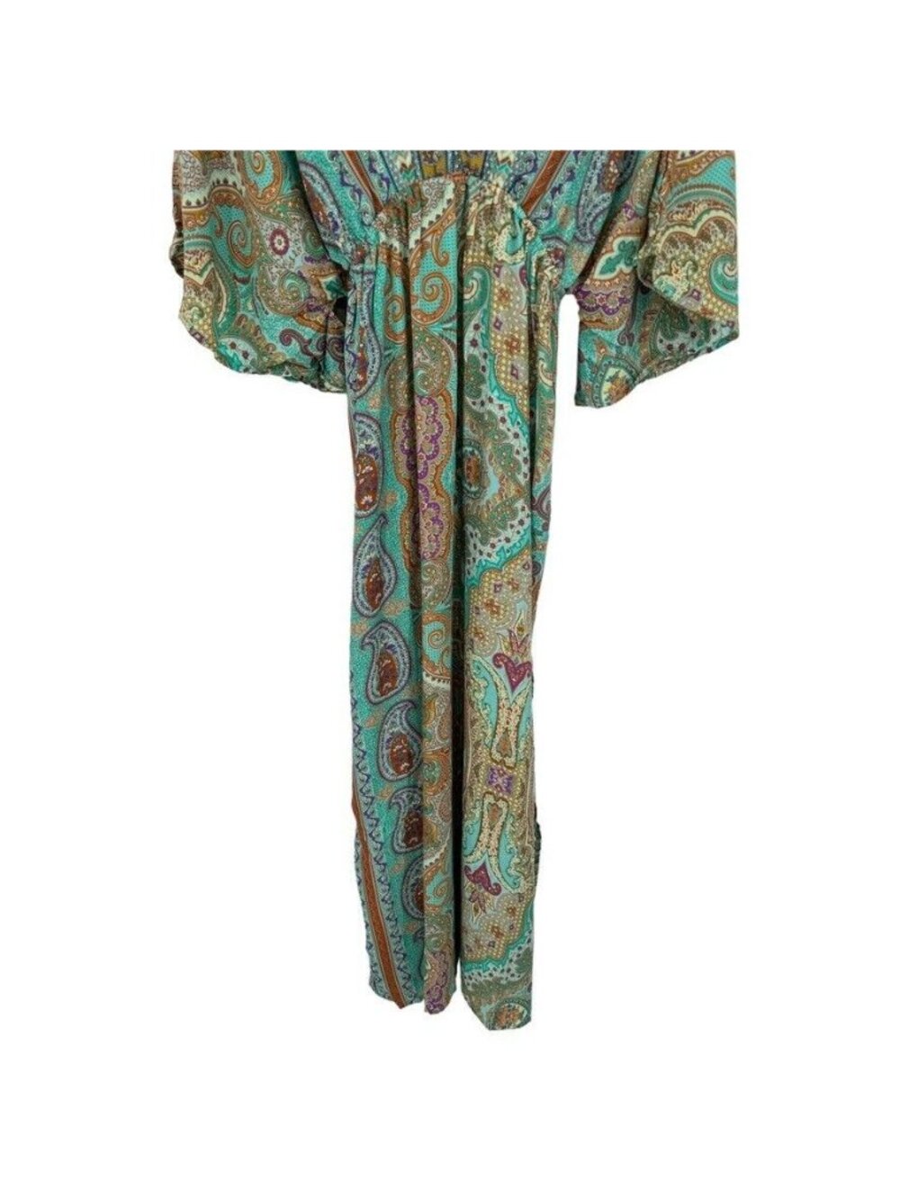 Cienna Venus Green Silk Blend Maxi Dress Women's Size XL  /  large new $98 - Picture 4 of 12
